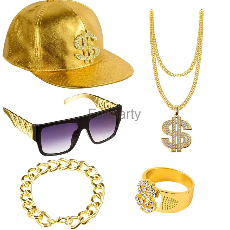 80s 90s Hip Hop Costume Access - Men Accessories Chain And Bracelet review and price