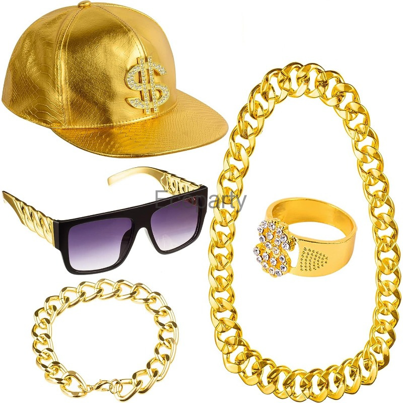 80s 90s Hip Hop Costume Access - Men Accessories Chain And Bracelet review and price