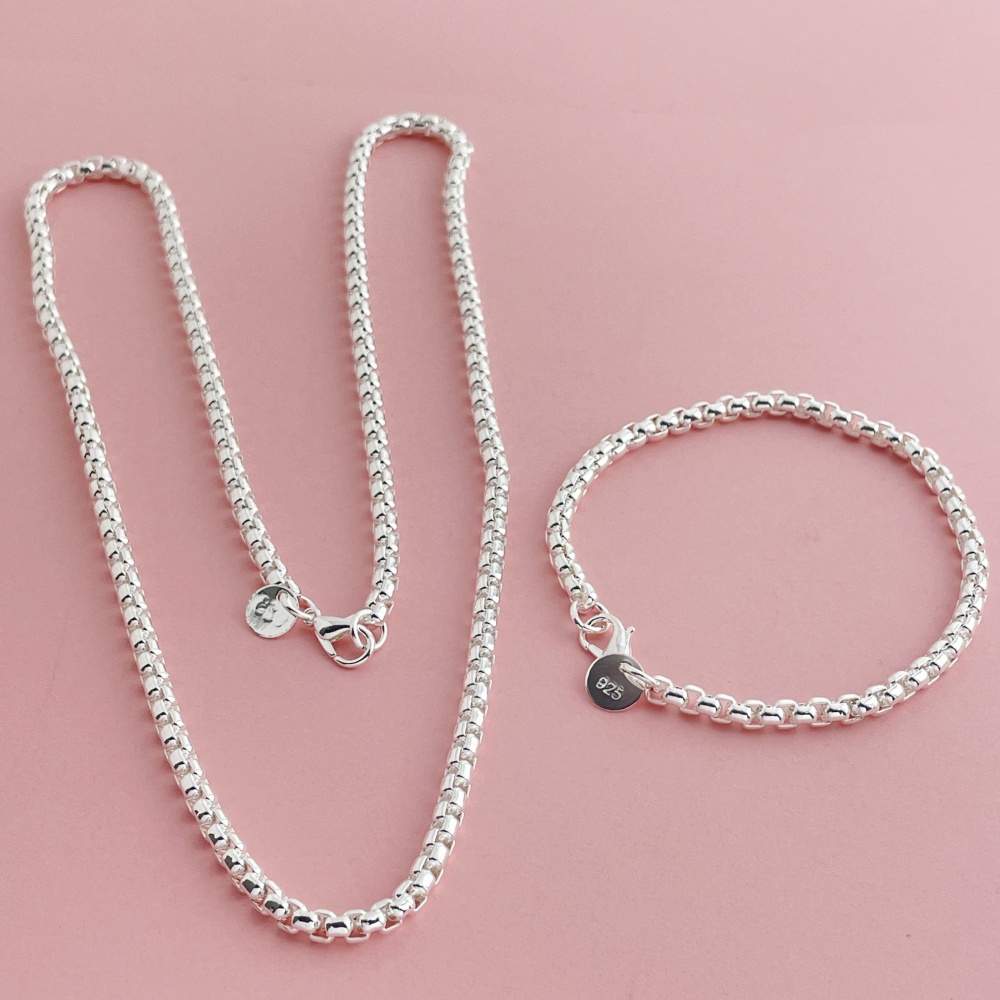 925 Sterling Silver 4mm Round  - Men Accessories Chain And Bracelet review and price