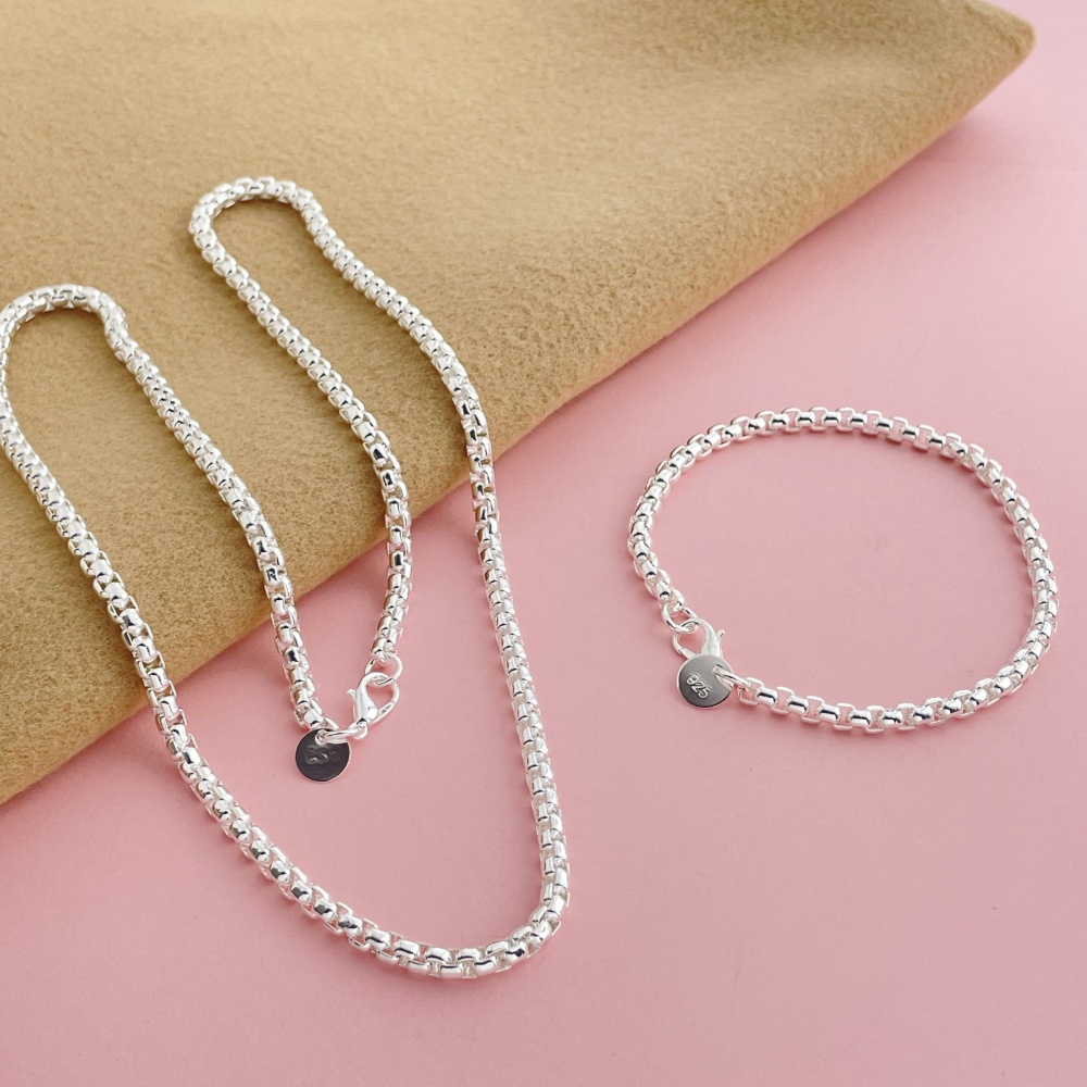 925 Sterling Silver 4mm Round  - Men Accessories Chain And Bracelet review and price