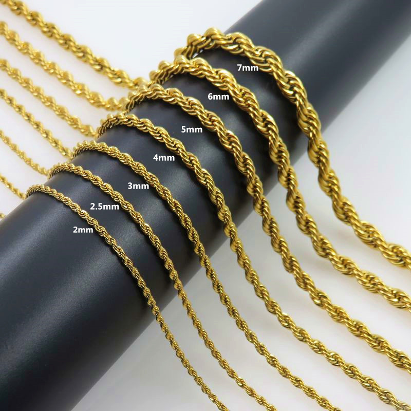 Stainless Steel Twist Rope Lon - Men Accessories Neck Chain review and price