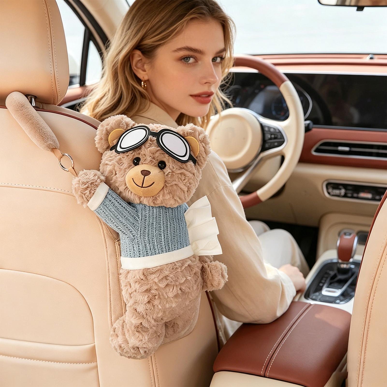 Car Tissue Box Bear Cartoon Ha - Men Accessories Organiser review and price