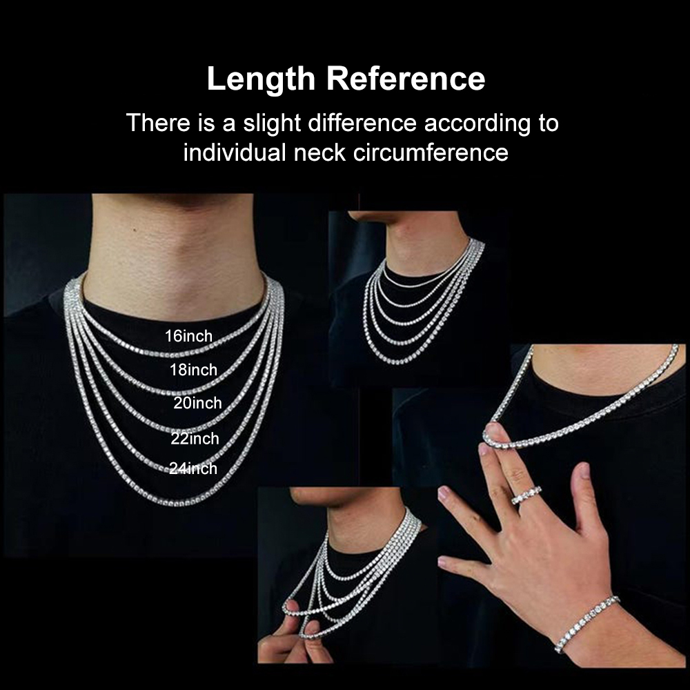 2‑6.5mm Optional D‑Color Real  - Men Accessories Neck Chain review and price