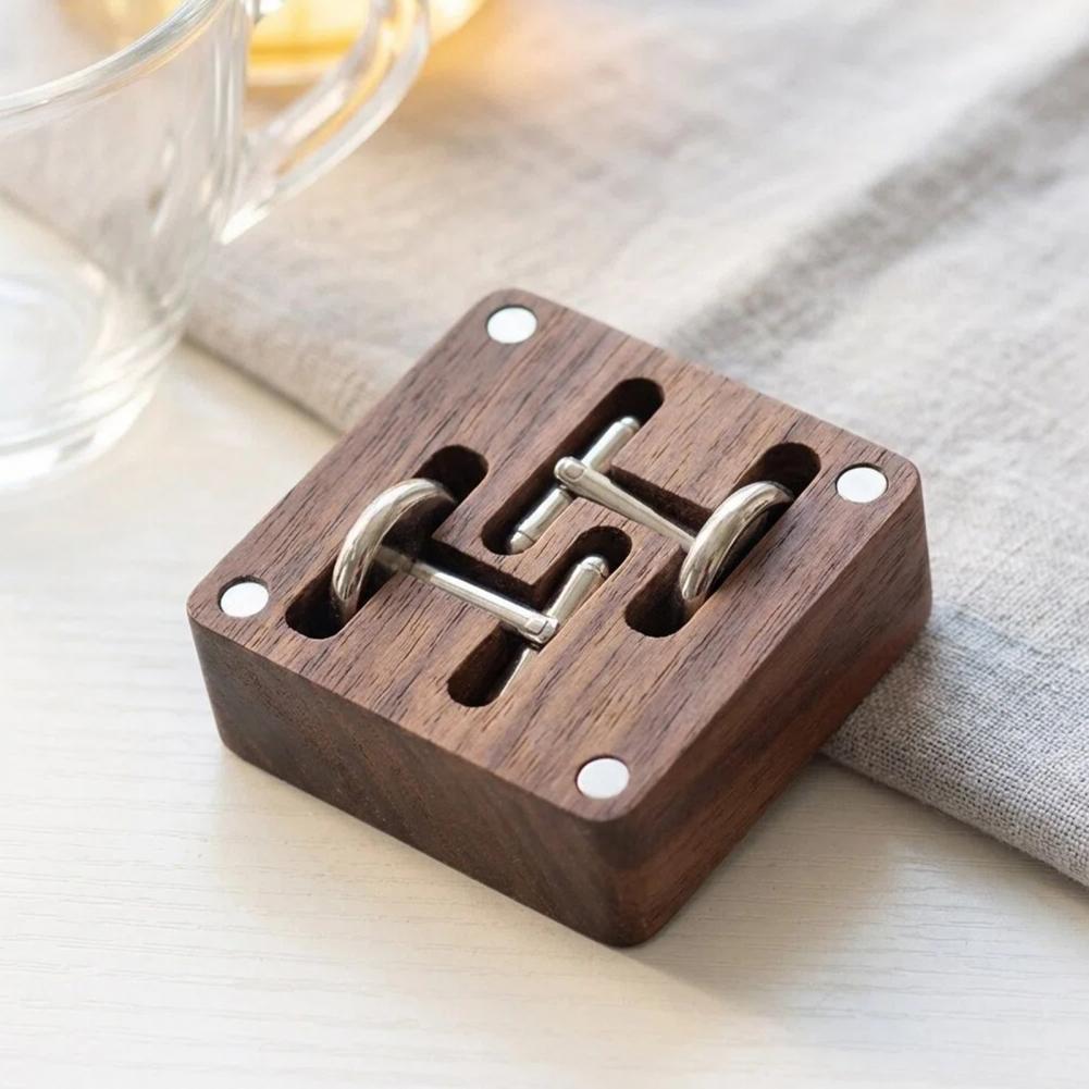 Walnut Cufflink Box Solid Wood - Men Accessories Organiser review and price