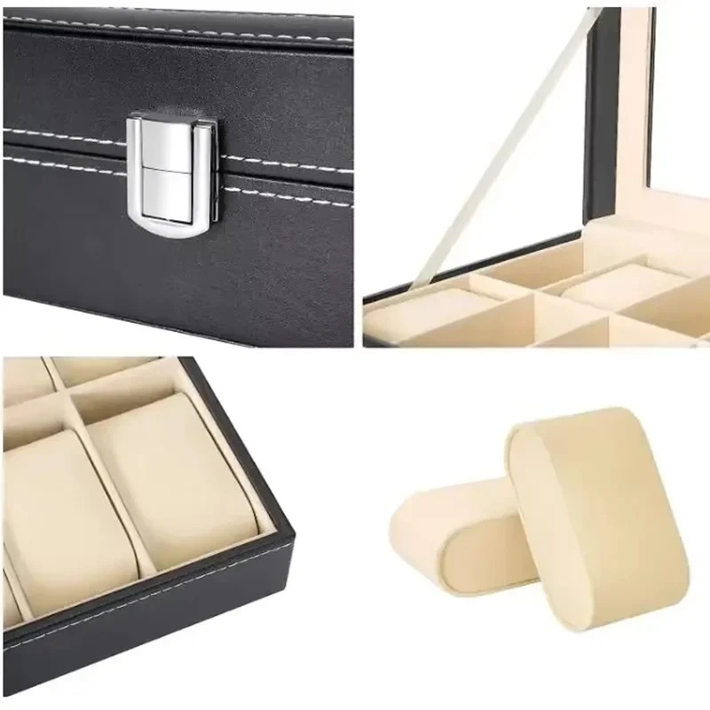 PU Leather Watch Box with Glas - Men Accessories Organiser review and price