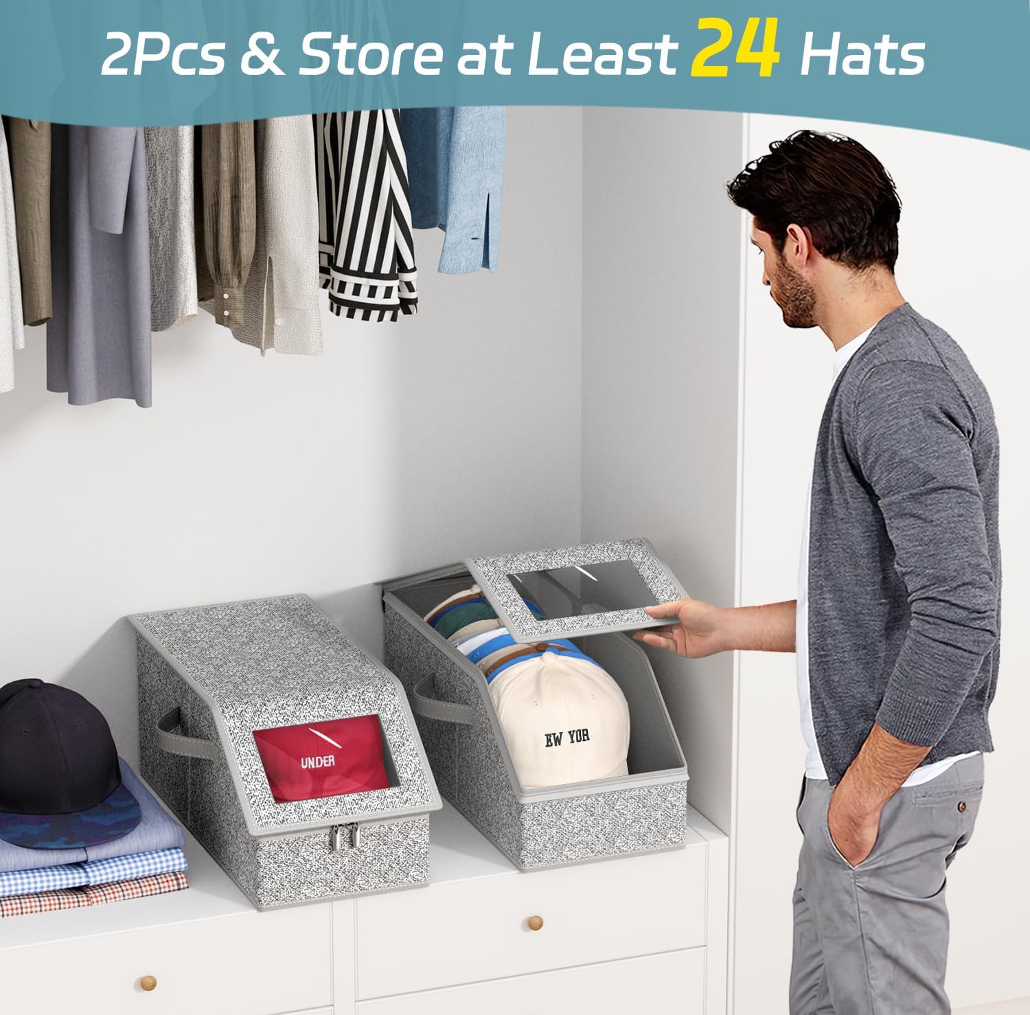 AOODA 2 PCS Stackable Hat Stor - Men Accessories Organiser review and price
