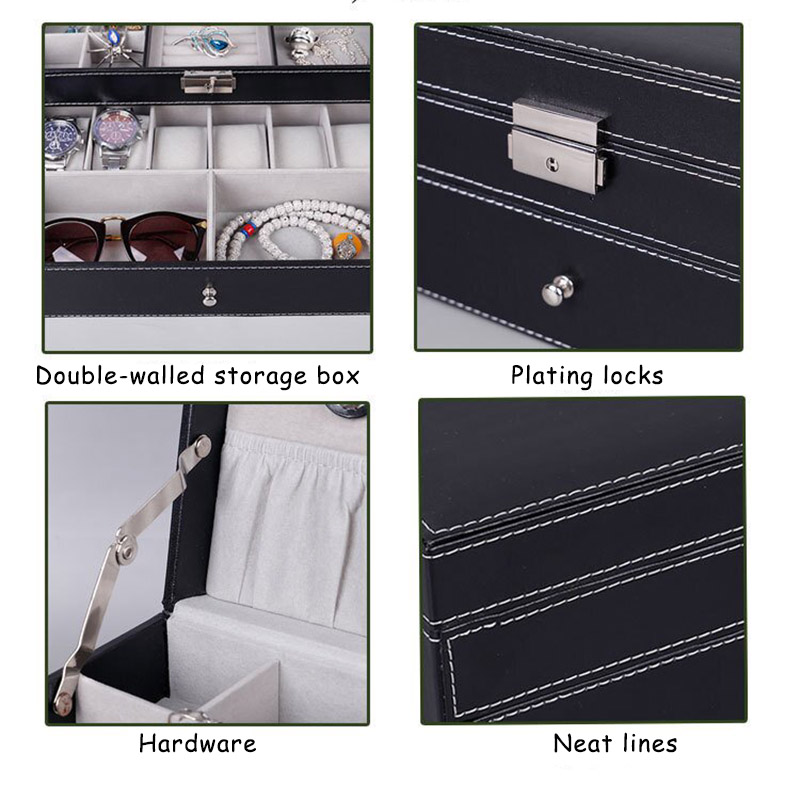 New 12 Slot Leather Lockable W - Men Accessories Organiser review and price