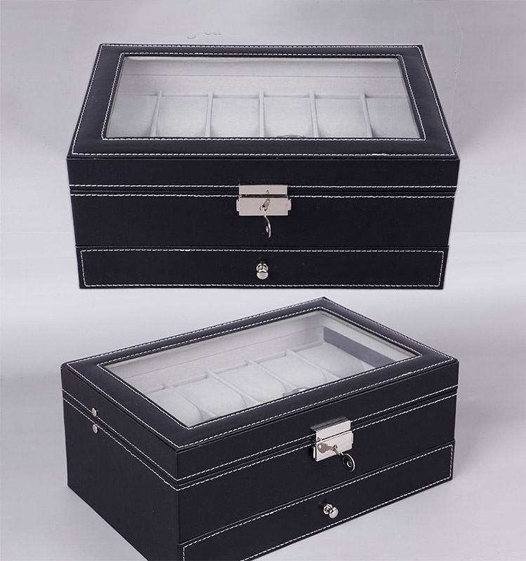 New 12 Slot Leather Lockable W - Men Accessories Organiser review and price
