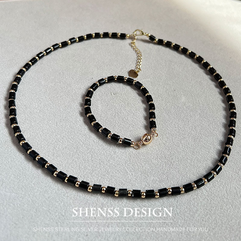 Natural 4mm obsidian Necklace  - Men Accessories Kit review and price