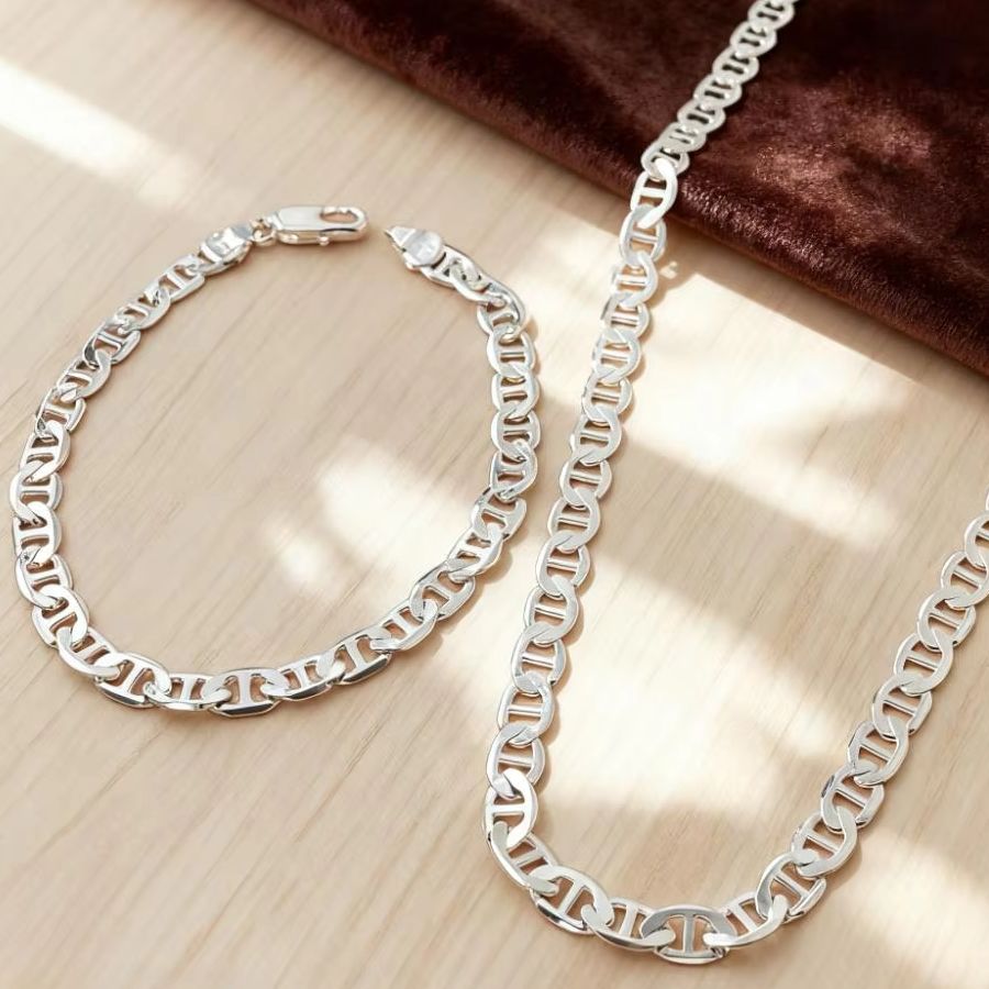 New 925 Sterling Silver 6MM Fa - Men Accessories Chain And Bracelet review and price